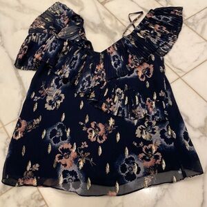 Rebecca Taylor navy gold pink top 0